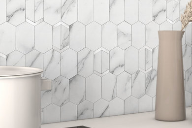 Inspiration for a modern powder room remodel in Other