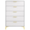 Coaster Kendall 5-drawer Contemporary Wood Chest with Metal Base in White