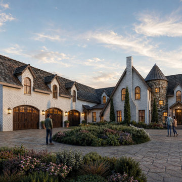 Luxury Estate Front Elevation | Custom Home Renovation & Architectural Addition
