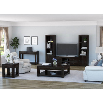 Glencoe Contemporary Style Solid Wood 7 Piece Living Room Set
