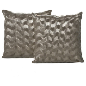 GDF Studio Rakel Handcrafted Boho Pillow, Silver, Set of 2