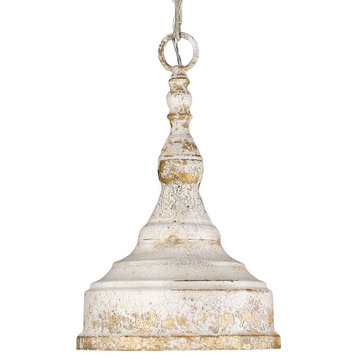 Golden Lighting 0806-S AI Keating Mini Pendant, Antique Ivory With Antique Ivory
