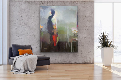 Family room - contemporary loft-style family room idea in Atlanta