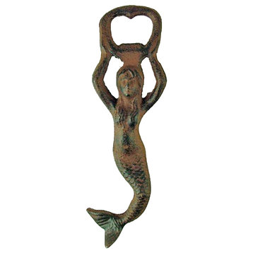 Antique Reproduction Iron Mermaid Bottle Opener Rust