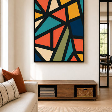 Large Geometric Abstract Wall Art for a Modern Living Room