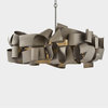 Postmodern Grey/Gold Iron Chandelier For Living Room, Dining Room, Gray, 31.5"