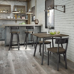 Lauren Rustic Swivel Stool with Wood Seat by Amisco - Bar Stools And Counter Stools
