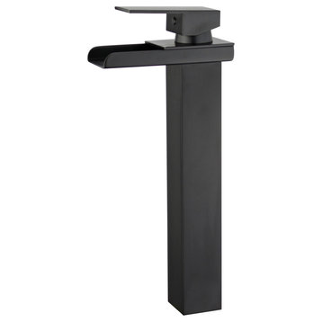 Oviedo Single Handle Bathroom Vanity Faucet, Black