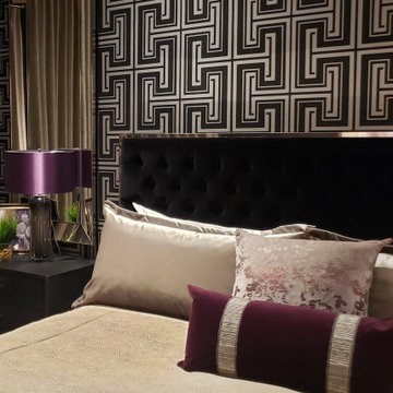 Creating drama in the bedroom with wallpaper and paint