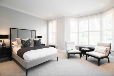 Inspiration for a large victorian bedroom in London.