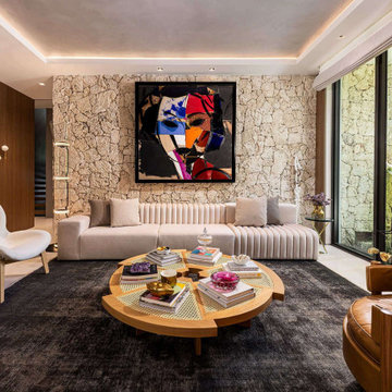 Contemporary Luxury Entrance & Living Room Interior Design Inspiration