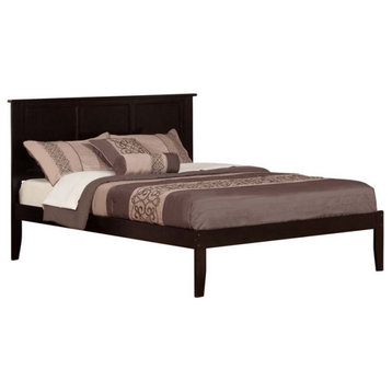 Leo & Lacey Farmhouse Solid Wood Queen Platform Bed w/ USB Charger in Espresso