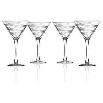 Good Vibrations Martini Glass 10 Ounce, Set of 4 Glasses