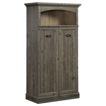 Pemberly Row Contemporary Engineered Wood Storage Cabinet in Pebble Pine