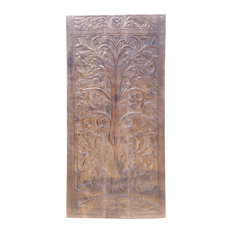Consigned Vintage Carved Wood Panel, Sliding Door, Barn Door Artisan Tree of Dre