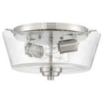 Craftmade - Craftmade Grace 2 Light Flushmount, Brushed Polished Nickel - The Grace collection - the perfect name for this graceful family. It's clean lines, flowing frame and clear seeded glass create a rich look and a wonderful value.