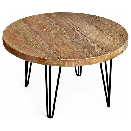 Rustic Round Old Elm Coffee Table
