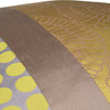 Lily Gold Silk Pillow Cover, Yellow-Gold and Gray