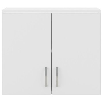 Universal Closet Wall Cabinet with Doors in White - Engineered Wood