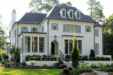 Inspiration for a transitional exterior home remodel in Raleigh