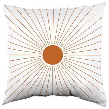 Geometric Mid Century Modern Center Rays Double Sided Pillow, 16"x16"