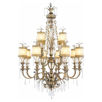 12 Light Chandelier in Glam Style - 38.25 Inches wide by 55.25 Inches high
