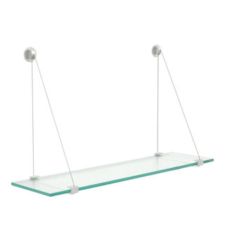 Crane Floating Clear Glass Shelf - Contemporary - Bathroom Shelves