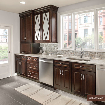 KraftMaid: Traditional Kitchen with Dark Kitchen Cabinets