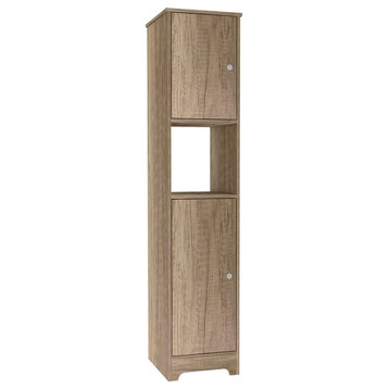 TUHOME Ibis Linen Cabinet  Engineered Wood Storage Cabinets in  Beige