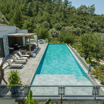Antique Grey Porcelain Tiles - Bodrum,Mugla Villa