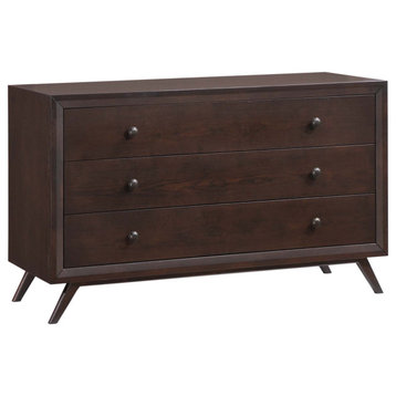 Tracy Upholstered Fabric Wood Dresser, Cappuccino