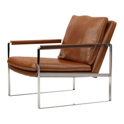 Modloft Charles Armchair, Mocha Bisque Bicast Leather - Armchairs And Accent Chairs
