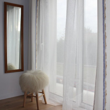 Chambre parentale en nuances de bleu et beige