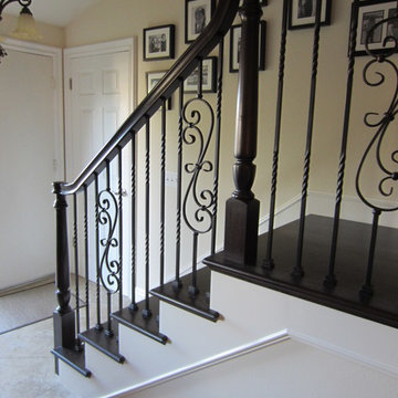 Wood and decorative individual iron balusters