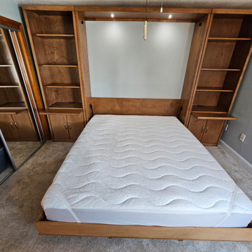 Custom Savona Murphy Wall Bed, Fold Down Desk Attached to Face of Wall Bed