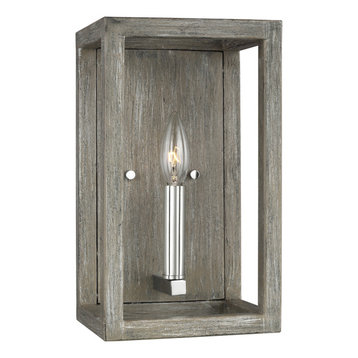 Moffet Street 1-Light Wall/Bath Sconce, Washed Pine