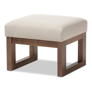 Yashiya Retro Fabric Upholstered Ottoman Stool Transitional