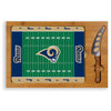 Los Angeles Rams Icon Cutting Board and Tray and Knife Set, Football Design