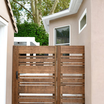 Crafted Wood Gate Featuring Horizontal Wood Design