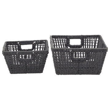 Bohemian Gray Cotton Storage Basket 560875