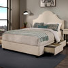 Portman Upholstered Platform Storage Bed, Ivory, Queen, 2 Drawer Storage