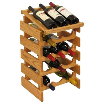 Pemberly Row 5 Tier 15 Bottle Display Wine Rack in Light Oak