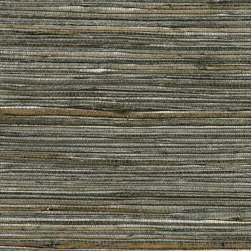 Kenneth James by Brewster 2732-80007 Fujian Silv er Grasscloth Wallpaper