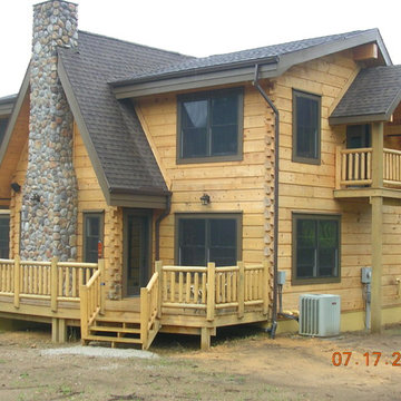 Rear Grilling Porch and River Rock Chimney