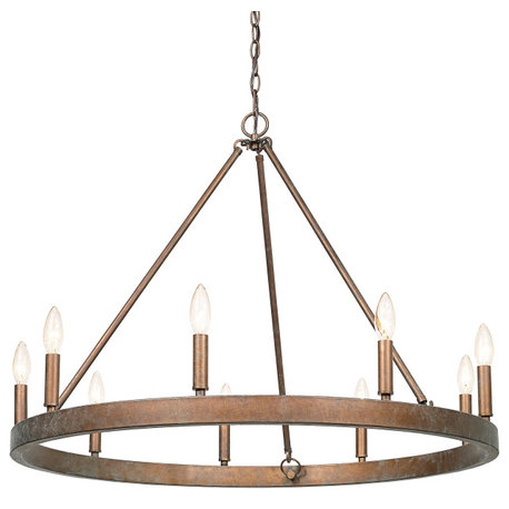 Carraway 9 Light Chandelier Copper Patina