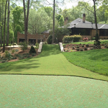 Spartanburg, SC Golf Green with Synthetic Grass and Fringe