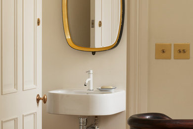 Design ideas for a traditional master bathroom in London.