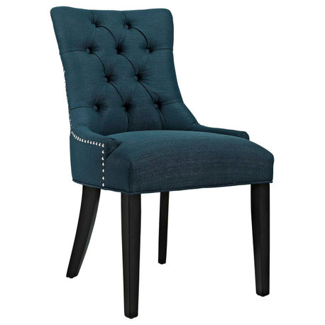 Regent Upholstered Fabric Dining Chair, Azure