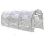 vidaXL - vidaXL Greenhouse Grow House Green House for Outdoor Patio Plant Growing Large - This greenhouse is ideal for both the new and experienced gardeners. It can accommodate a considerable number of plants, and is great for seeding and protecting your plants from the cold weather. The greenhouse has a transparent cover which allows sunlight to reach your plants and flowers. It is UV protected and safe from frost so that damage caused by weather is minimized. It is also tear-resistant, making it a great alternative to a traditional glass greenhouse. The powder-coated steel frame is sturdy and firm, yet is surprisingly light weight. There is a zipped front door for easy entry as well as air ventilation. Assembly is safe and easy. This greenhouse can be quickly fastened with the included rope. No special tool is required. Please note the roof of our greenhouse cannot withstand heavy snowfall.