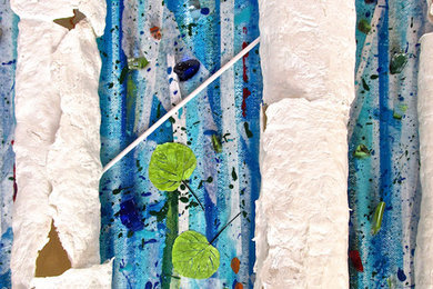 "WildLight - Blue" Illuminated Sculpture on Canvas, Original Fine Art